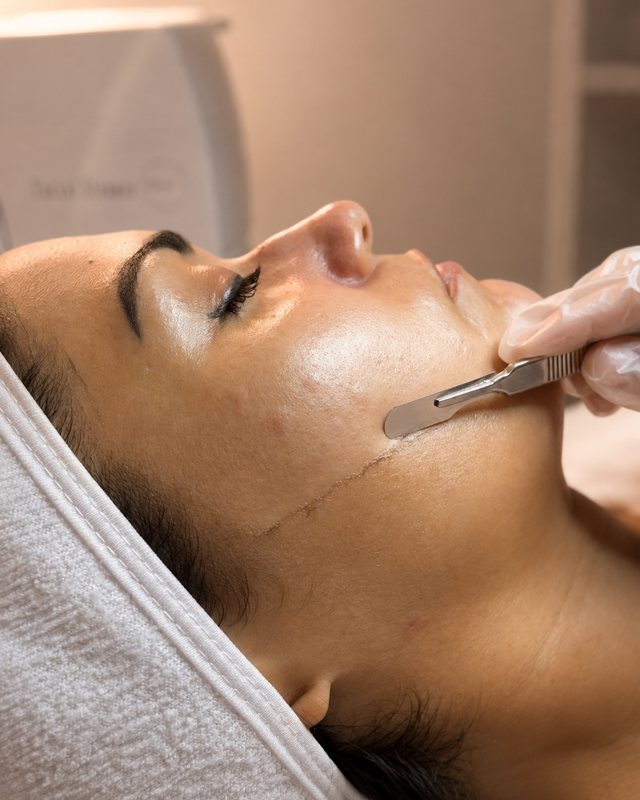Limpieza facial profunda con dermaplaning